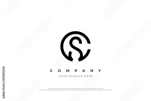 Initial Letter SC Logo or CS Monogram Logo Design