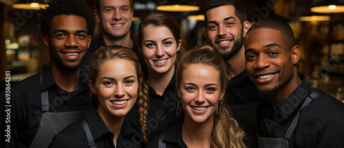Arbeitsfreude und Teamzusammenhalt im Restaurant photo