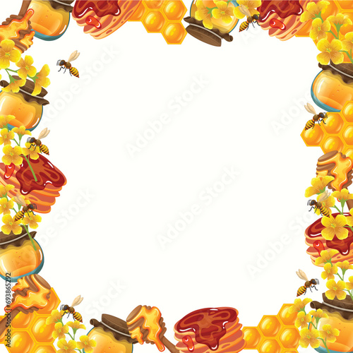 Honey frame illustration design. Vector design