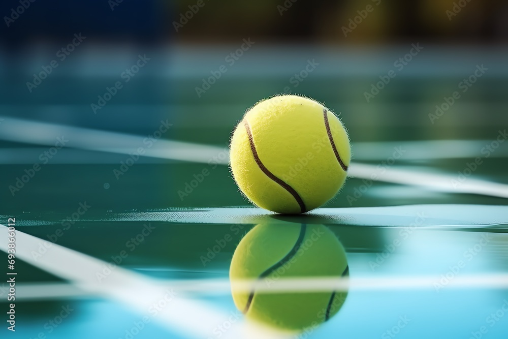 a tennis ball on a surface