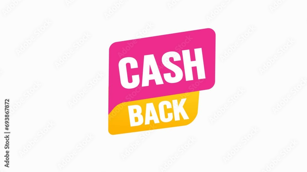 Label video animation cash back, sale sign Label video animation cash back, sale sign