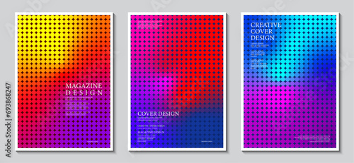 Posters design with abstract background. Gradient design modern mosaic geometric square shape. Ideas for magazine, covers and brochures. Vector Illustrator EPS.