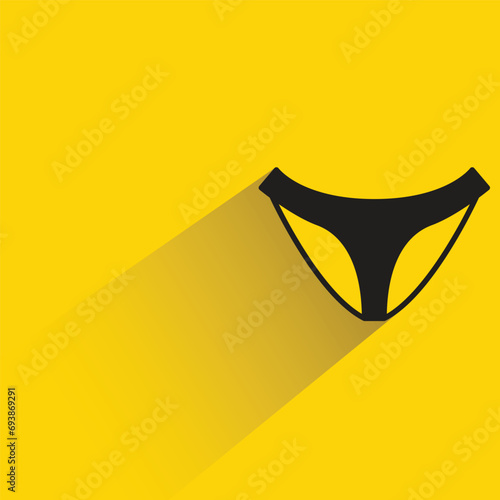 underpants icon with shadow on yellow background