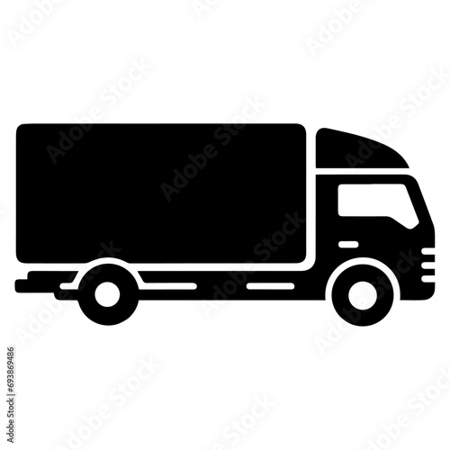Truck Vector silhouette, Truck Icon vector illustration black color