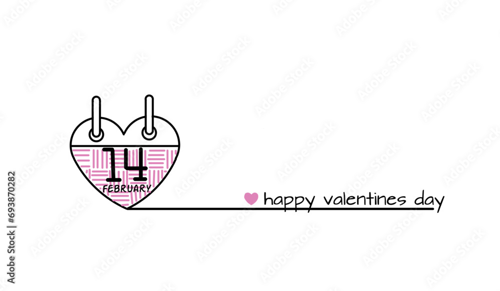 Valentine's Day, February 14, Calendar day icon. The date of valentines day. Special days on february. Valentine's Day, February 14, Calendar day icon. The date of valentines day. Special days on february.