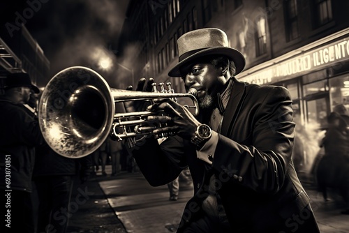 African American musicians playing jazz photo
