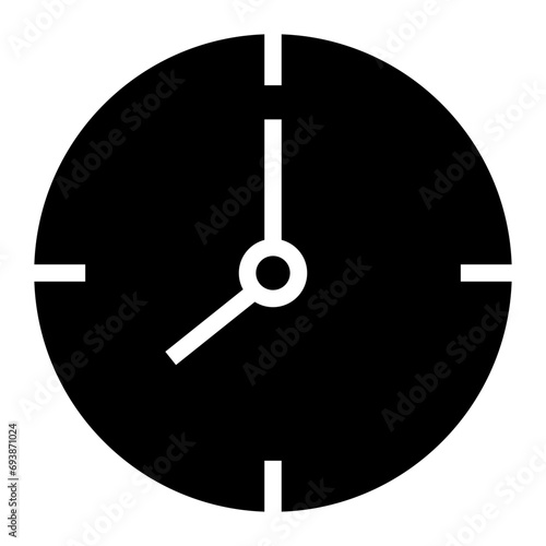 This is the Clock icon from the Essential Element icon collection with an Glyph style