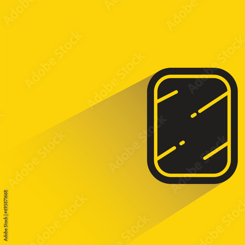 window pane icon with shadow on yellow background