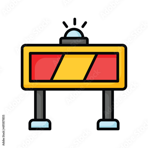 Modern icon of construction barrier, customizable vector