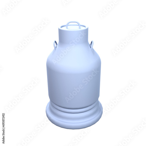 3D Rendered Milk Countainer Isolated on The Transparant Background photo