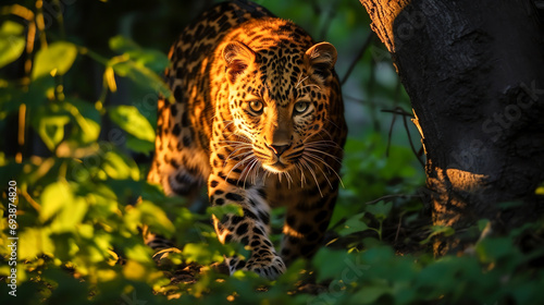 Amurleopard in der Dämmerung photo