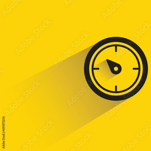 speedometer icon with shadow on yellow background