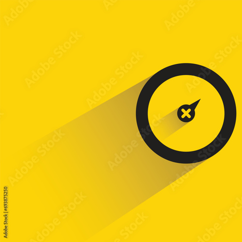 speedometer icon with shadow on yellow background