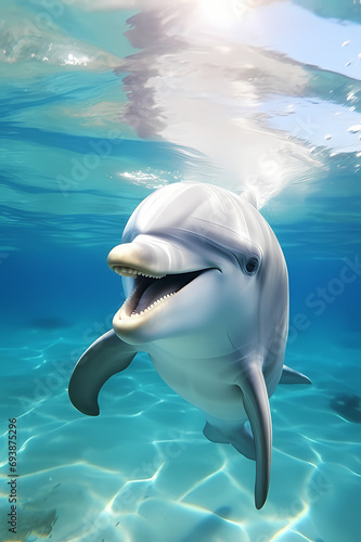 dolphin in the water  Generative AI 