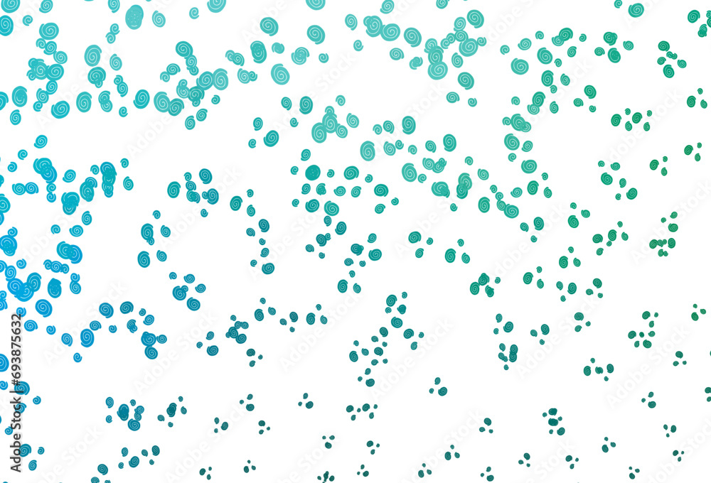 Light Blue, Green vector pattern with curved circles.
