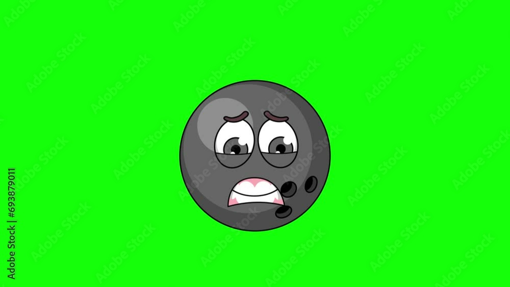 bowling ball cartoon with a face screaming in fear, emoji emoticon animation bowling ball cartoon with a face screaming in fear, emoji emoticon animation