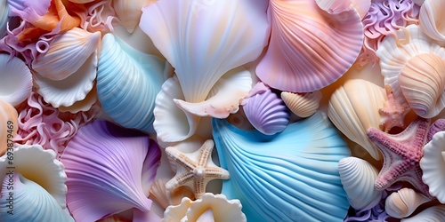 a group of colorful seashells photo