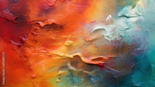 Decorative oil paint texture. Orange and white tones. Abstract Plasters and brush strokes. 