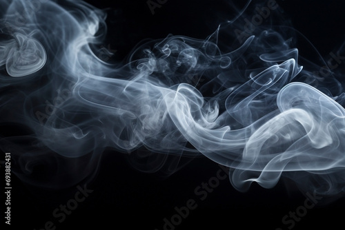 Powder of smoke on a black background