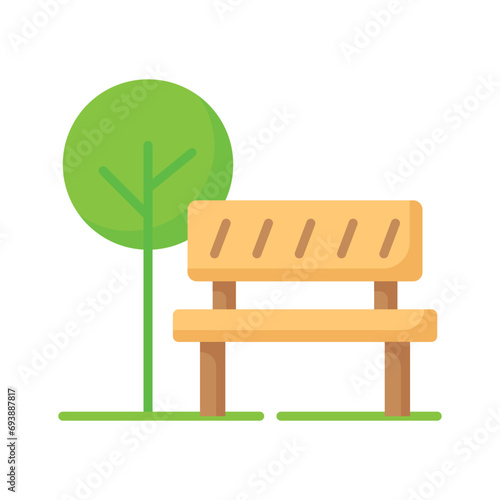 Carefully crafted vector of park bench in modern style, easy to use and download