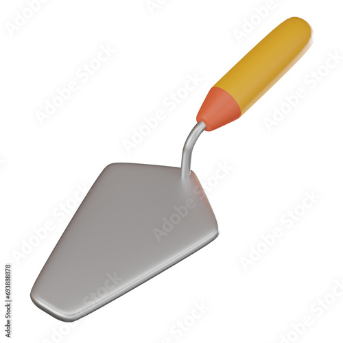 Trowel Icon for Construction and Building. 3D render