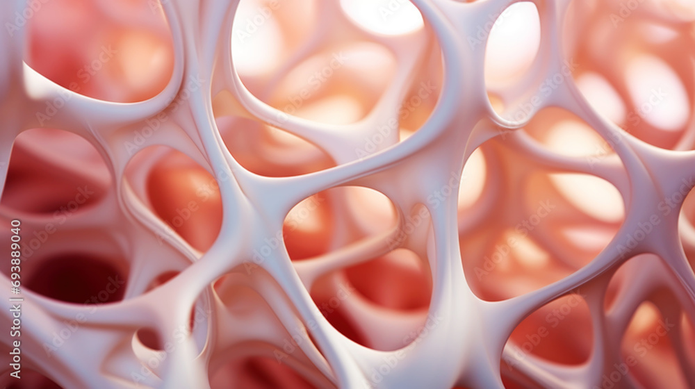 Organic cellular structure osteons matrix. Futuristic bio cement. Generative AI Organic cellular structure osteons matrix. Futuristic bio cement. Generative AI