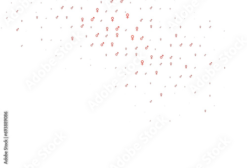 Light orange vector template with man, woman symbols.