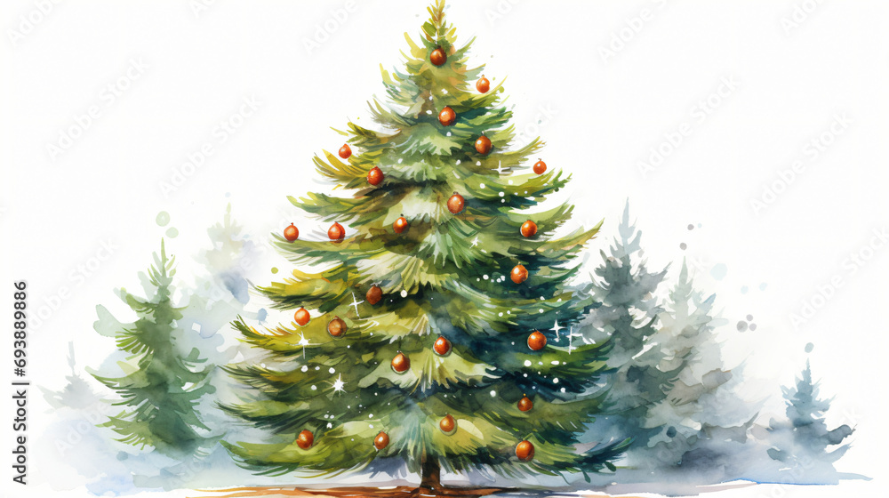 Decorated bright christmas tree