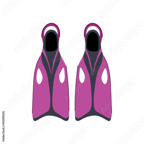 fins flippers cartoon. isometric scuba, aquatics line, logo adventure fins flippers sign. isolated symbol vector illustration
