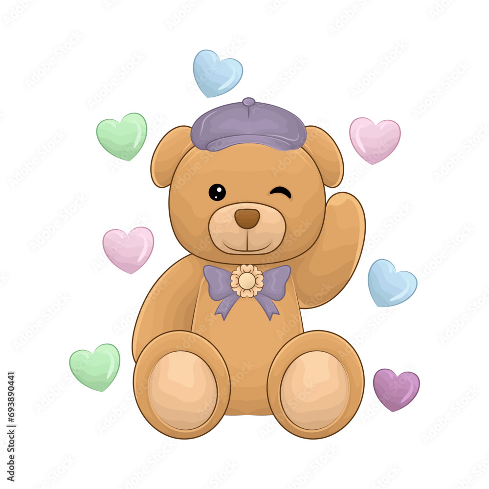 illustration of cute teddy bear illustration of cute teddy bear