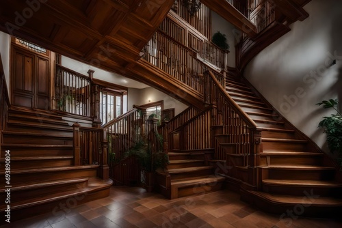 interior of a house with stairs.