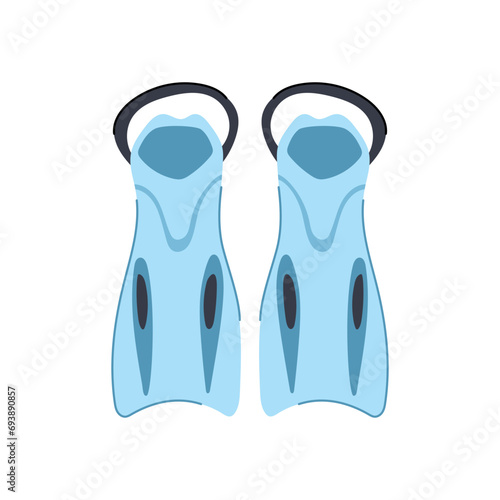 scuba flippers cartoon. aquatics line, logo adventure, character water scuba flippers sign. isolated symbol vector illustration