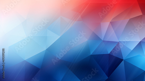 Polygonal blue light and red gradient background