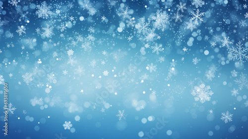 Snowflakes falling abstract design background