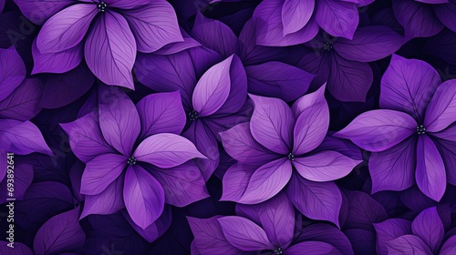 purple flower petals and leaves pattern © FryArt Studio