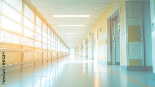 blur image background of corridor in hospital