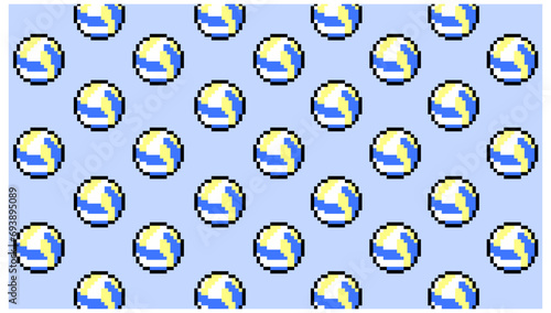 pixel art volley ball pattern, background wallpaper, card, banner pattern
