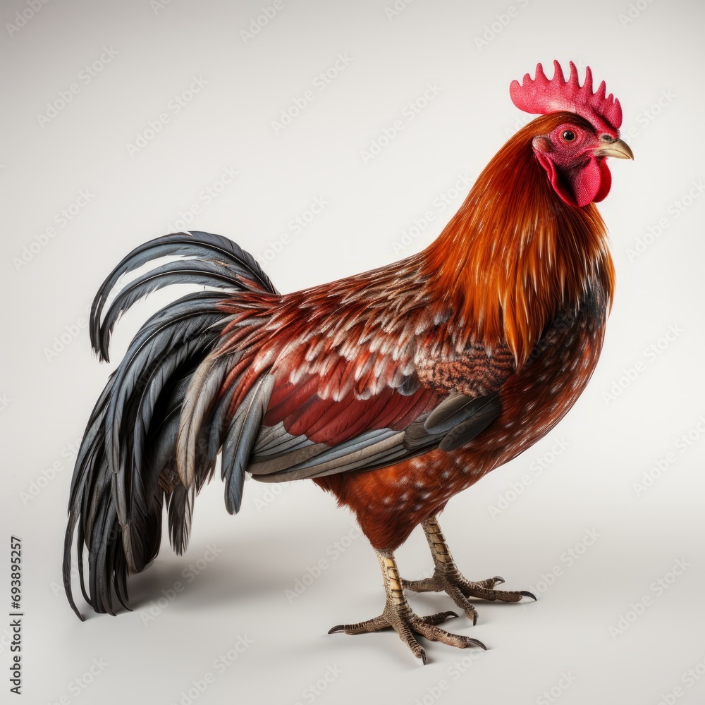 Rooster, isolated, AI generated