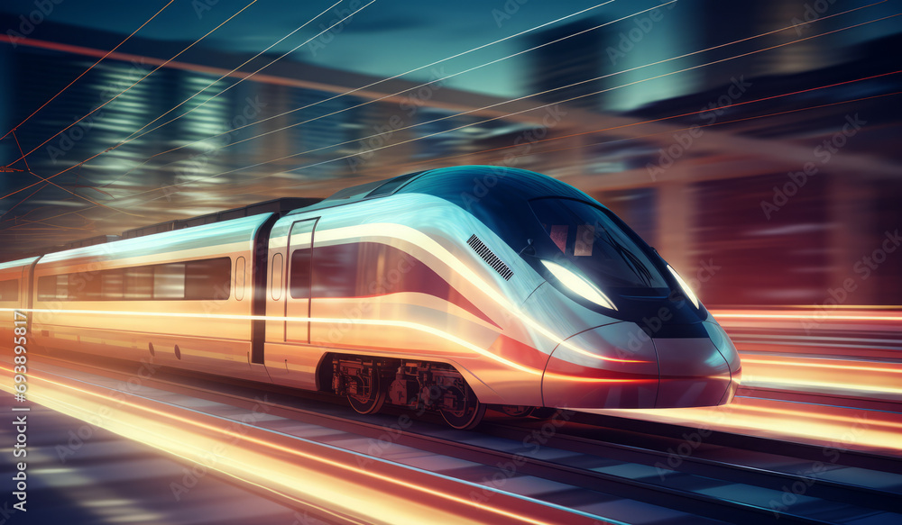 fast moving train in motion fast moving train in motion