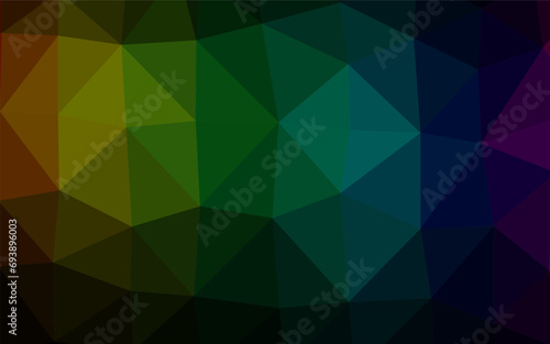 Dark Multicolor  Rainbow vector abstract mosaic backdrop.