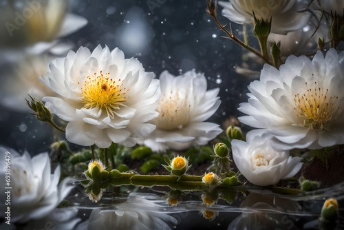 flowers in water