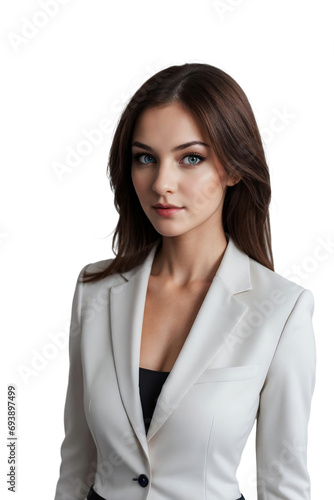 Sexy woman in a suit, Young businesswoman, isolated, transparent background, no background. PNG.