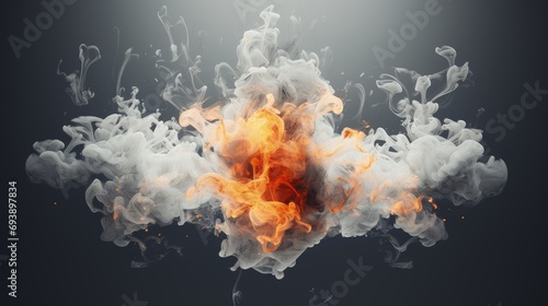 Real smoke exploding outwards Dramatic © FryArt Studio