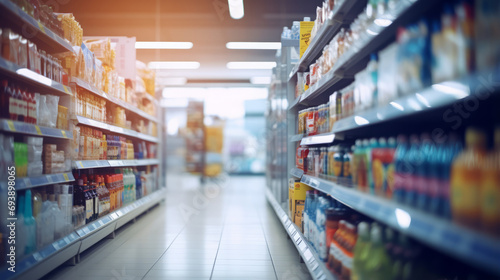 shopping shelf in supermarket