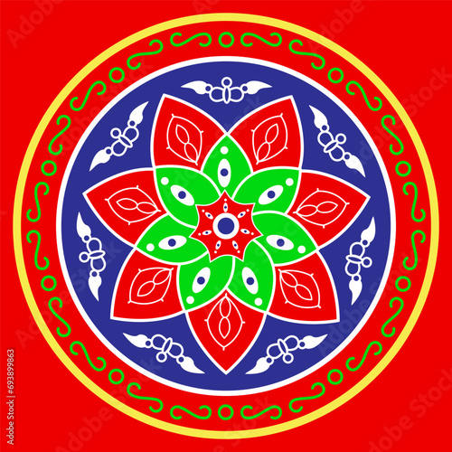 Red Ramadan Fabric Tent Traditional Middle Eastern Colorful Vector Islamic Art Ornaments Arabic Design Element Vector pattern