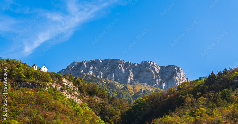 Mountains, the teeth of Lanfon above Annecy, in Haute Savoie, France