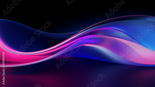 Vibrant Neon Hologram: Abstract Fluid 3D Render with Iridescent Colors - Futuristic Digital Art Design for Modern Backgrounds and Creative Concepts in Motion.