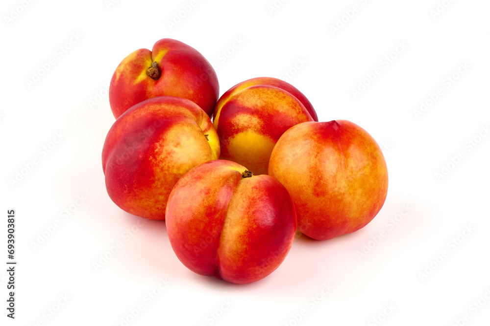 Fresh peaches, isolated on white background. Fresh peaches, isolated on white background.
