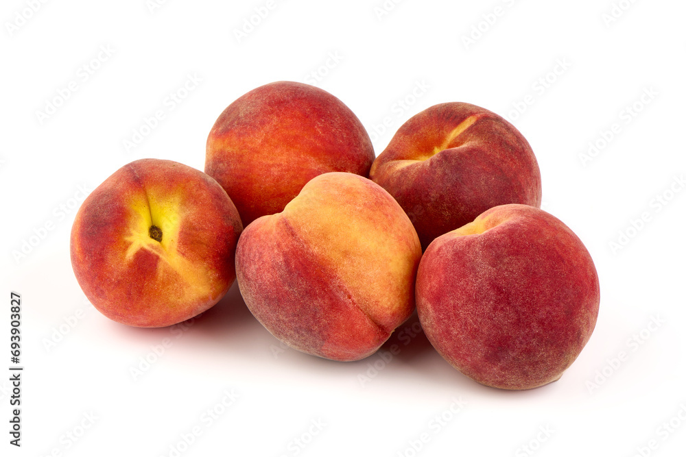 Fresh peaches, isolated on white background. Fresh peaches, isolated on white background.
