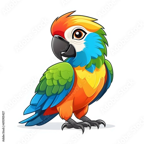 blue and yellow macaw parrort abstract illustration vector art with white background 